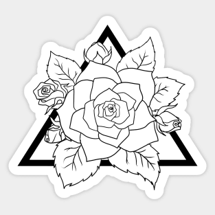 Triangle Rose Flower Sticker